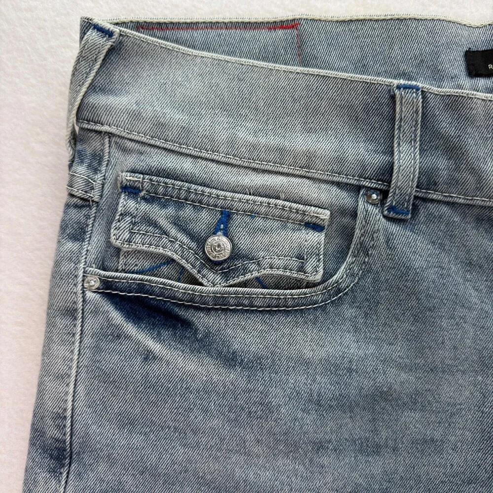 True Religion Ricky Relaxed Straight Men’s Cutoff Jean Short Size 34